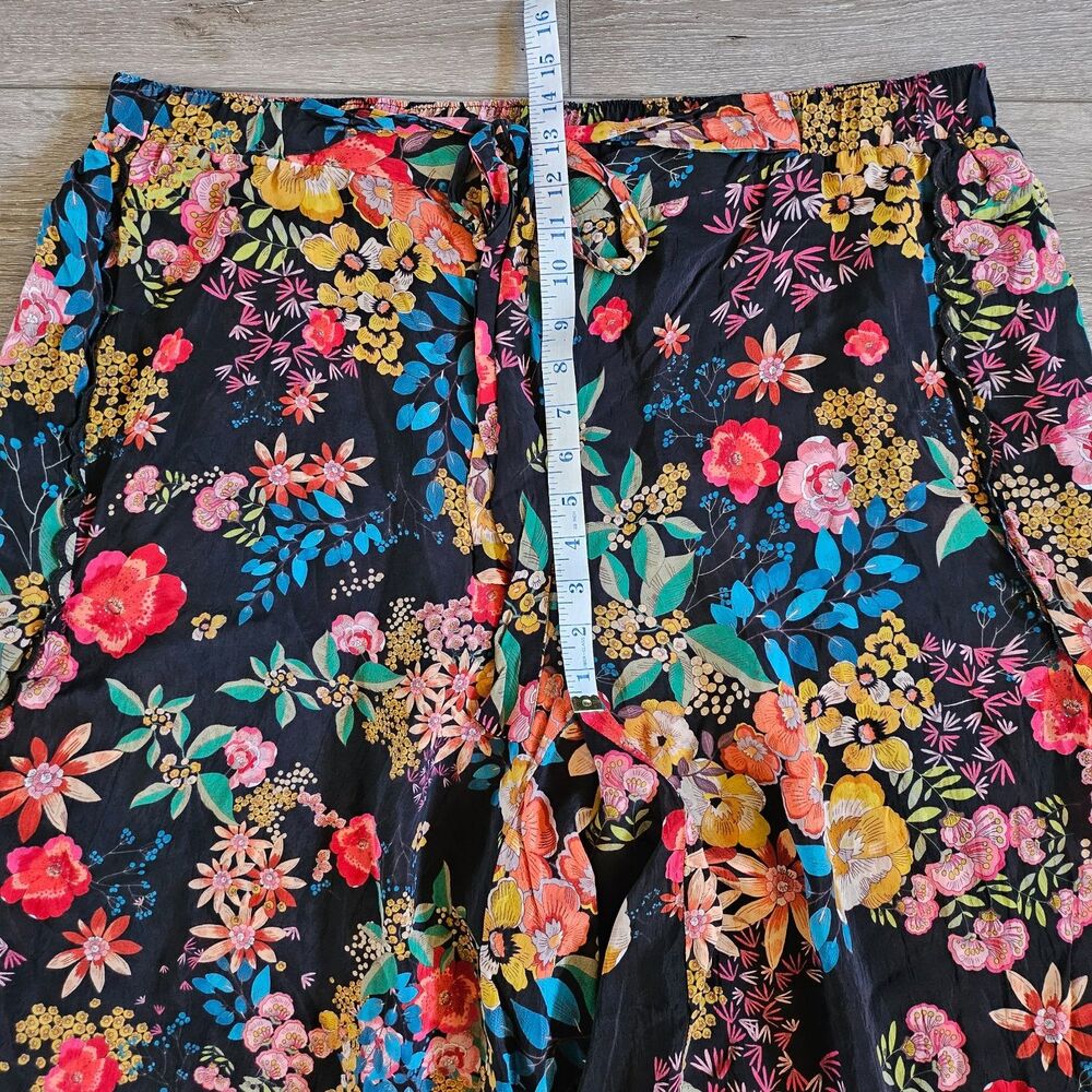 Johnny Was Floral Embroidered Wide leg Sheer Pull on Pants Resort wear 2X READ - Picture 3 of 9